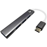 HUB Rise Mode 02 USB-C 3.0, para 3x USB 2.0 e 1x USB 3.0, Cinza - RM-HUB-02