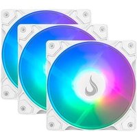 Kit com 3 Ventoinhas Rise Mode X Led Rainbow, 120mm, Branco - RM-XLD-02-RBW