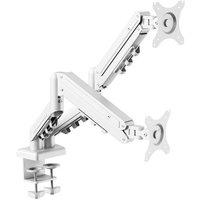 Suporte de Mesa Articulado para 2 Monitores de 17" a 32" FlexiSpot F5D, Ajustes com Pistão a Gás, VESA, Branco - F5DW