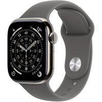 Apple Watch Series 11 GPS + Cellular, Caixa Natural de Titânio de 42 mm, Pulseira Esportiva Cinza-pedra, Tamanho P/M - MF8M4AM/A
