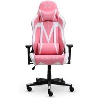 Cadeira Gamer XT Racer Viking Series, Até 120Kg, Reclinável, Com Almofadas, Cilindro de Gás Classe 4, Couro PU, Rosa e Branca - XTR-019