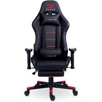 Cadeira Gamer XT Racer Attack, Até 120Kg, Reclinável, Apoio de Pés Retrátil, Cilindro de Gás Classe 4, Couro PU, Preta e Vermelha - XTR-061