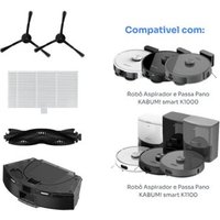 Kit reposição para Robô Aspirador KABUM! smart K1000/K1100 - 1 Filtro HEPA +2 Escovas Laterais +1 Reservatório +1 Escova Rotativa - PRMA421