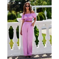 Women trousers model 197362 Roco Fashion - 36 - Violet