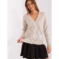 Cardigan model 208635 Rue Paris - ONE-SIZE-FITS-ALL - Beige