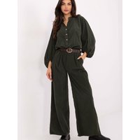 corduroy trousers model 220283 Italy Moda - ONE-SIZE-FITS-ALL - Green
