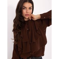 Long sleeve shirt model 220563 Rue Paris - ONE-SIZE-FITS-ALL - Brown