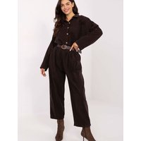 corduroy trousers model 220816 Italy Moda - ONE-SIZE-FITS-ALL - Brown