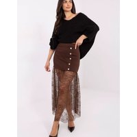 Lace skirt model 221591 Italy Moda - ONE-SIZE-FITS-ALL - Brown