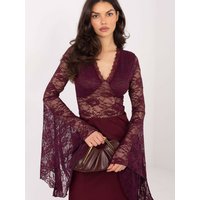 Lace blouse model 222813 Factory Price - ONE-SIZE-FITS-ALL - Red