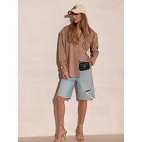 Long sleeve shirt model 224033 Roco Fashion - 40 - Brown