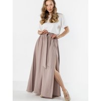 Long skirt model 225333 awama - L - Beige