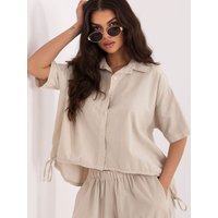 Short sleeve shirt model 226019 Italy Moda - ONE-SIZE-FITS-ALL - Beige