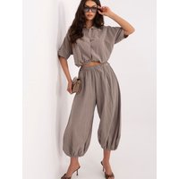 corduroy trousers model 226227 Italy Moda - ONE-SIZE-FITS-ALL - Beige