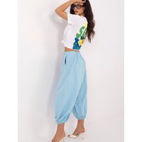 corduroy trousers model 226230 Italy Moda - ONE-SIZE-FITS-ALL - Blue