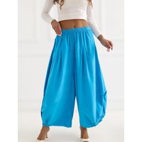 corduroy trousers model 226455 Italy Moda - ONE-SIZE-FITS-ALL - Blue