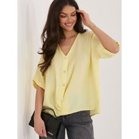 Short sleeve shirt model 226472 Italy Moda - ONE-SIZE-FITS-ALL - Yellow