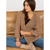 Cardigan model 170737 Och Bella - ONE-SIZE-FITS-ALL - Beige
