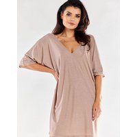 Evening dress model 174340 awama - ONE-SIZE-FITS-ALL - Beige
