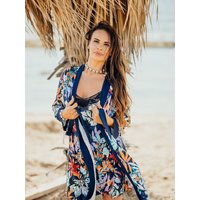 Bathrobe model 181990 Eldar - L/XL - Navy blue