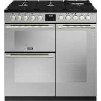 Stoves Sterling Deluxe ST DX STER D900DF GTG SS 90cm Dual Fuel Range Cooker - Stainless Steel - A/A/A Rated