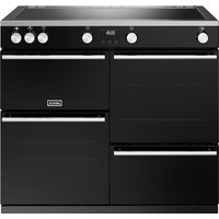 Stoves Precision Deluxe ST DX PREC D1000Ei ZLS BK 100cm Electric Range Cooker with Induction Hob - Black - A Rated