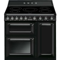Smeg Victoria TR93IBL2 90cm Electric Range Cooker with Induction Hob - Black - A/B Rated