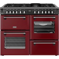 Stoves Richmond Deluxe 110DF 110cm wide Dual Fuel Range Cooker with Gas Hob - Garnet Red - A Rated