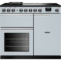Rangemaster Professional Deluxe PRDL100EIPMSB/CM1 100cm wide Electric Range Cooker with Induction Hob - Misty Blue - A Rated