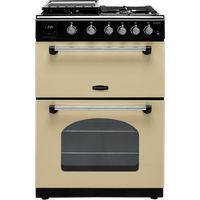 Rangemaster Classic 60 CLA60NGFCR/C 60cm wide Double Oven Gas Cooker with Electric Grill - Cream / Chrome - A+/A Rated