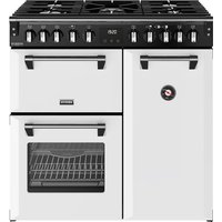 Stoves Richmond Deluxe 90DF 90cm wide Dual Fuel Range Cooker with Gas Hob - Ice White - A Rated
