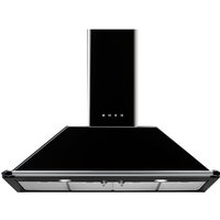 Smeg Victoria KT110BLE 110cm Chimney Cooker Hood for Ducted/Recirculating Ventilation - Black