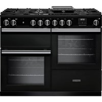 Rangemaster Professional 110 PRO110DFPCBL/CM1 110cm wide Dual Fuel Range Cooker with Gas Hob - Black - A Rated