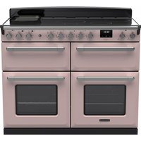 Rangemaster Estel Deluxe ESDLB110EIPPPK/CM1 110cm wide Electric Range Cooker with Induction Hob - Pale Pink / Chrome - A Rated