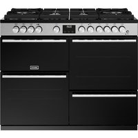 Stoves Precision Deluxe ST DX PREC D1100DF GTG SS 110cm Dual Fuel Range Cooker - Black / Stainless Steel - A Rated