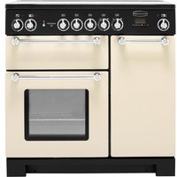 Rangemaster Kitchener KCH90ECCR/C 90cm wide Electric Range Cooker with Ceramic Hob - Cream / Chrome - A/A Rated