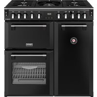 Stoves Richmond Deluxe 90cm wide Dual Fuel Range Cooker with Gas Hob - Black - A/A/A Rated