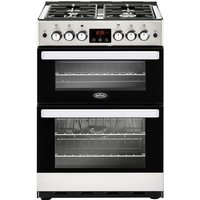 Belling Cookcentre 60G 60cm Freestanding Gas Cooker with Full Width Electric Grill - Stainless Steel - A+/A Rated