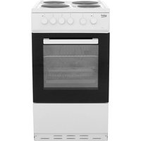 Beko KS530W 50cm Wide Single Oven Electric Cooker with Solid Plate Hob - White - A Rated