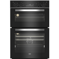 Beko RecycledNet® BBDM243BOC Built In Electric Double Oven - Black / Glass - A/A Rated