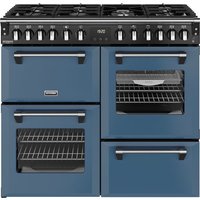 Stoves Richmond Deluxe 100DF 100cm wide Dual Fuel Range Cooker with Gas Hob - Twilight Blue - A Rated
