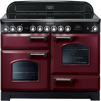 Rangemaster Classic Deluxe CDL110ECCY/C 110cm Electric Range Cooker with Ceramic Hob - Cranberry / Chrome - A/A Rated