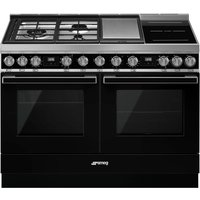 Smeg Portofino CPF120IGMPBL 120cm Dual Fuel Range Cooker - Black - A+/A Rated