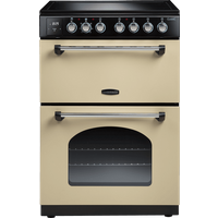 Rangemaster Classic 60 CLA60EICR/C 60cm Wide Double Oven Electric Cooker with Induction Hob - Cream / Chrome - A/A Rated