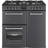 Belling Farmhouse 90DF 90cm wide Dual Fuel Range Cooker with Gas Hob - Anthracite - A/A Rated