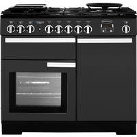 Rangemaster Professional Deluxe PDL100DFFSL/C 100cm wide Dual Fuel Range Cooker with Gas Hob - Slate - A/A Rated