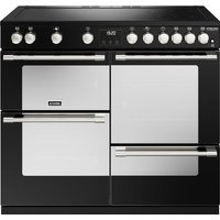 Stoves Sterling Deluxe ST DX STER D1000Ei RTY BK 100cm Electric Range Cooker with Induction Hob - Black - A/A/A Rated