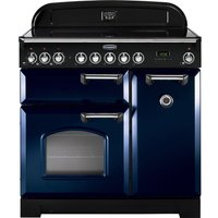 Rangemaster Classic Deluxe CDL90EIRB/C 90cm Electric Range Cooker with Induction Hob - Regal Blue / Chrome - A/A Rated
