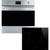 Smeg Classic AOSO6302I Built In Electric Single Oven and Induction Hob Pack - Stainless Steel / Black - A+ Rated