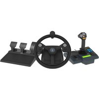 Hori Farming Vehicle Control System Steering Wheel and Pedals For PC - Black